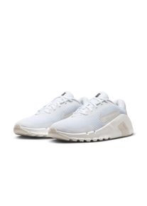 Trainingsschuh NIKE "Flex Train", Damen, Gr. 43, wei&szlig;, metallic silber, sail, phantom, Synthetik, Textil, Schuhe Trainingsschuh, ideal f&uuml;r Gym und Fitnessstudio