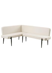 Eckbank OTTO HOME "Frida", creme, schwarz, B:210cm H:88cm T:160cm, Stoff, Sitzb&auml;nke, Eckbank, Federkern, pflegeleichtem Velours oder Webstoff Bezug, Breite 210 cm