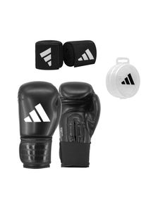 Boxhandschuhe adidas Performance "Boxing Set Men" Gr. 12, schwarz, Boxhandschuhe, Herren, 12 12, Baumwollmischung, Elasthan, Kunstleder, Boxhandschuhe