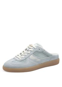 Sabot Tamaris, Damen, Gr. 40, blau (hellblau), Leder, Lederimitat, Textil, Schuhe Sabot, Freizeitschuh, Schn&uuml;rer, Schlupfschuh, Logo-Aufn&auml;her an der Schuhzunge