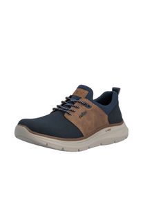 Slip-On Sneaker Rieker, Herren, Gr. 45, braun (blau, braun), Lederimitat, Textil, Schuhe Slip-On Sneaker, Schlupfschuh, Halbschuh, Freizeitsneaker mit Gummizug, schmale Form