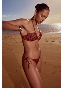 B&uuml;gel-Bikini-Top Triumph "Midnight Swim Bandeau", Damen, Gr. 42, Cup B, rot (braun combination), Microfaser, Obermaterial: 82% Polyamid, 18% Elasthan, Bikini-Oberteile B&uuml;gel-Bikini-Top, weich und gl&auml;nzend
