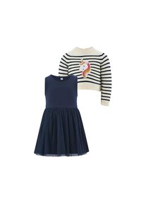 happy girls, Damen, Sommerkleid &raquo;M&auml;dchenkleid&laquo;, navy, 86 - EURO-Gr&ouml;&szlig;en, Pullover: 100% Baumwolle Oberteil Kleid: 95% Baumwolle 5% Elasthan Rock: 100% 