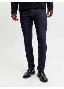 Jack & Jones Slim-fit-Jeans JACK & JONES "JJIGLENN JJFELIX AM 446 NOOS", Herren, Gr. 31, L&auml;nge 30, blau (dunkelblau denim), Denim/Jeans, Obermaterial: 99% Baumwolle, 1% Elasthan, clean, slim fit lang, Jeans Slim-fit-Jeans, Baumwollmischung, slim fit