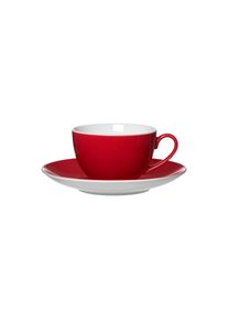 Ritzenhoff & Breker Tasse RITZENHOFF & BREKER "Kaffeetasse mit Untertasse Doppio 200 ml", rot, 2 tlg., Porzellan, Trinkgef&auml;&szlig;e, Tasse