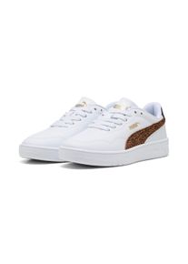 Sneaker PUMA "COURT LALLY FELINE", Damen, Gr. 42, braun (puma wei&szlig;, soft taupe, puma gold), Synthetik, unifarben, Schuhe Sneaker