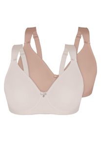 Sassa Mode Minimizer-BH SASSA "2er Pack Minimizer B&uuml;gel-BH Minimizer", Damen, Gr. 95, Cup E, bunt (ivory, comfort skin), Obermaterial: 85% Polyamid PA. 15% Elasthan EL., BHs Minimizer-BH