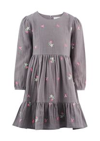 Sommerkleid happy girls "M&auml;dchenkleid", M&auml;dchen, Gr. 98, EURO-Gr&ouml;&szlig;en, grau (dunkelgrau), Stoff, 100% Baumwolle, normal, Kleider Sommerkleid