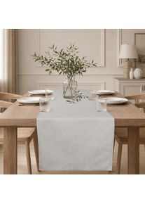 Tischl&auml;ufer OTTO HOME "Jos&eacute;e", grau (beige), B:140cm L:30cm, Polyester, Tischdecken, Tischl&auml;ufer, uni, verschiedene Gr&ouml;&szlig;en, Tischl&auml;ufer, Deko, wasserabweisend