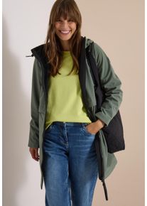 Softshellmantel Cecil, Damen, Gr. XS (36), shadow khaki, Web, Obermaterial: 92% Polyester, 8% Elasthan, unifarben, ca. Mitte Oberschenkel, Windstopperb&uuml;ndchen, M&auml;ntel Softshellmantel, mit Kapuze, wasserabweisend, Softshell