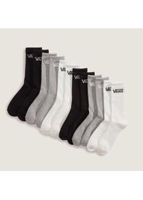 Sportsocken Vans "CLASSIC CREW", Damen, Gr. 42,5-47, schwarz-wei&szlig; (wei&szlig;, schwarz,), Obermaterial: 78% Baumwolle, 11% Nylon, 7% Polyester, 3% Elastodien, 1% Elasthan, Socken Sportsocken, f&uuml;r Erwachsene, sportlicher Stil, sechs Paar im Set