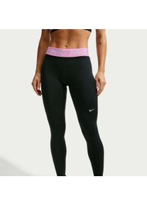 Trainingstights Nike "W NP DF 365 MR TIGHT USM", Damen, Gr. S, N-Gr, schwarz, pink rise, wei&szlig;, Obermaterial: 78% Polyester, 22% Elasthan, Hosen Trainingstights, sportlicher Stil, atmungsaktive Verarbeitung