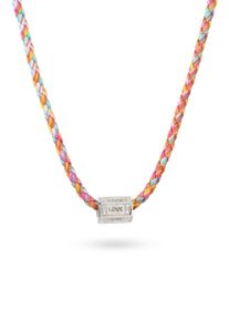 Kette mit Anh&auml;nger Elli "Halskette Love Colorful Zirkonia Wei&szlig; 925 Sterling Silber" Gr. 45, silber, Halsketten, Damen, Silber 925 (Sterlingsilber), Kette mit Anh&auml;nger