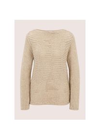 Madeleine Mode MADELEINE, Damen, Longpullover &raquo;Strickpullover Eleganter Maschenpullover mit U-Boot-Ausschnitt&laquo; Struktur-Mix, beige, 40/42, Figurbetonte Passform, 60 