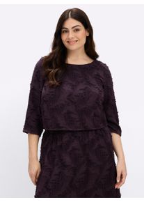 sheego Damen Tunika mit 3/4-&Auml;rmeln in aubergine ,Gr&ouml;&szlig;e 46, Witt, 100% Polyester