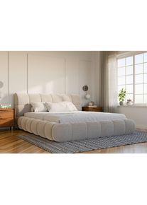 Chameo Polsterbett, Beige, Textil, Birke, Schichtholz, 200x200 cm, Bettkasten, gepolstertes Kopfteil, in verschiedenen Gr&ouml;&szlig;en erh&auml;ltlich, Schlafzimmer, Betten, Polsterbetten