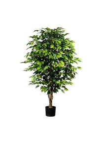 Kunstpflanze, Braun, Gr&uuml;n, Schwarz, Kunststoff, Naturmaterialien, 150 cm, inkl. Topf, mit Naturstamm, Dekoration, Blumen & Blument&ouml;pfe, Kunstpflanzen