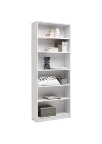 CARRYHOME Regal, Wei&szlig;, Holzwerkstoff, 5 F&auml;cher, 80x199.2x28 cm, stehend, Wohnzimmer, Regale, B&uuml;cherregale