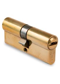 Tesa, T&uuml;rschloss + Schliesszylinder, Schliesszylinder &ndash; 40 x 40 mm &ndash; 5 Schl&uuml;ssel &ndash; gl&auml;nzendes Messing (Profilzylinder)