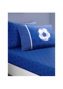 Floso Voetbal hoeslaken set (Blauw/Wit)
