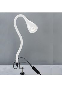 B.K.LICHT LED Klemmleuchte &raquo;Sirius&laquo; GU10 Warmwei&szlig; LED Tischleuchte dimmbar Schreibtisch B&uuml;roleuchte Nachttisch-Lampe