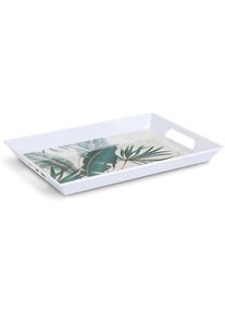 zeller Present Tablett &raquo;Melamintablett "Palm leaves"&laquo; tropisches Motiv, Tragegriffe, 34,8x50 cm