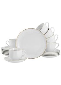 Creatable Kaffeeservice &raquo;Allegra Goldband, Service 18-tlg.&laquo; Klassisch, Elegant, Von Hand gemalter Goldrand
