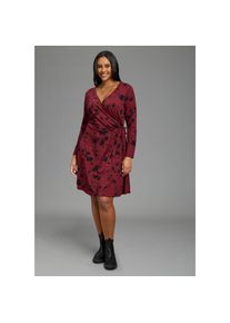 Laura Scott CURVE Wickelkleid &raquo;Gro&szlig;e Gr&ouml;&szlig;en&laquo; in gro&szlig;en Gr&ouml;&szlig;en, aus elastischer Viskosemischung, taillierte Passform rot, Gr&ouml;&szlig;e 42