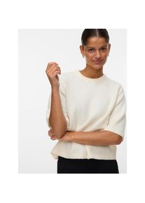 V&eacute;ro Moda Vero Moda Rundhalspullover &raquo;VMBOOM 2/4 O-NK OVERSIZE PULLOVE GA NOOS&laquo; Materialmix, loose fit wei&szlig;, Gr&ouml;&szlig;e M