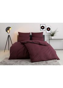 Bettw&auml;sche Bruno Banani "Jassen", rot (bordeaux, anthrazit), B/L: 135cm x 200cm, 1 Stk., 1 Stk., Biber (180g/m&sup2;), B/L: 40cm x 80cm, 2, Biber (180g/m&sup2;), Obermaterial: 100% Baumwolle, Bettw&auml;sche, Bettw&auml;sche, moderne Streifen-Bettw&auml;sche, mehrere Qualit&auml;ten, auch Premium