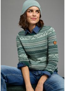 Norwegerpullover Kangaroos, Damen, Gr. 52/54, gr&uuml;n (salbei), Feinstrick, Obermaterial: 50% Baumwolle, 50% Polyacryl, Basic h&uuml;ftlang, Rundhals, Rippstrickb&uuml;ndchen, Pullover Norwegerpullover, mit Rippstrickb&uuml;ndchen