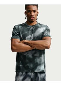 Laufshirt Nike "Nike Miler Men's Dri-FIT UV Short-Sleeve Running Top", Herren, Gr. L, gr&uuml;n (schwarz, reflective silv), Obermaterial: 100% Polyester, Shirts Laufshirt, mit Kurzarm-Design, f&uuml;r L&auml;ufe, Fitnessstudio und Streetwear-Look