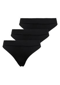 T-String Only "ONLVICKY RIB S-LESS THONG 3-PK NOOS", Damen, Gr. S, 3 Stk., schwarz (schwarz pack:x 3), Jersey, Obermaterial: 94% Polyamid, 6% Elasthan, unifarben, Unterhosen T-String