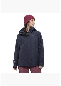 Sch&ouml;ffel 3-in-1-Funktionsjacke SCH&Ouml;FFEL "3in1 Jacket Style Okere WMS", Damen, Gr. 52, blau, Web, Fleece, Obermaterial: 100% Polyester. Innenfutter: 100% Polyester. Innenjacke: 100% Polyester, bequem Po-bedeckend, mit verstellbarem Klettverschluss, Jacken 3-in-1-Funktionsjacke, mit herauszippbarer Fleecejacke, hochschlie&szlig;endem Kragen, atmungsaktiv