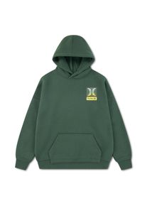 Kapuzensweatshirt Hurley "GFX PULLOVER", Jungen, Gr. L, gr&uuml;n (cilantro hurl), Fleece, Obermaterial: 54% Baumwolle, 46% Polyester, Sweatshirts Kapuzensweatshirt, f&uuml;r Kinder, mit sportlichem Stil, aus Baumwolle und Polyester