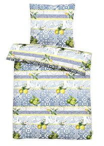 Bettw&auml;sche Apelt "Amalfi", bunt (mehrfarbig), B/L: 135cm x 200cm, 1 Stk., 1 Stk., Satin (Bio-Baumwolle), B/L: 80cm x 80cm, 2 tlg., Satin (Bio-Baumwolle), Obermaterial: 100% Baumwolle, Bettw&auml;sche, Bettw&auml;sche, Bettw&auml;sche-Set mit Rei&szlig;verschluss, Baumwoll-Satin, Digitaldruck