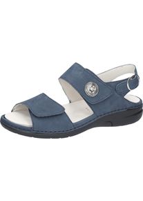 Waldl&auml;ufer Sandalette WALDL&Auml;UFER "Gunna", Damen, Gr. 9 (43), blau (jeansblau), Nubukleder, unifarben, Basic, Schuhe Sandalette, Sommerschuh, Komfortschuh, Sandalette in Bequemweite G (= weit)