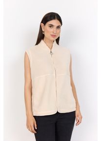 Pl&uuml;schweste soyaconcept "SC-ONYX 3", Damen, Gr. XL, beige (cream), Pl&uuml;sch, Obermaterial: 100% Polyester, unifarben, Westen Pl&uuml;schweste