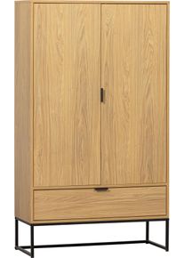 Hochkommode Woood "Silas", braun (eiche), B:85cm H:149cm T:36cm, Holz teilmassiv, Sideboards, Hochkommode, Eichen-Melamin, sichtbare Maserung, Tragkraft Boden 15 kg