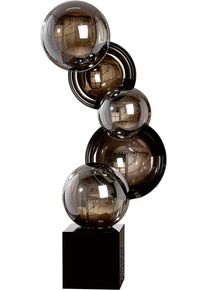 Skulptur Gilde "Skulptur Rondo schwarz; wei&szlig;", schwarz, wei&szlig;, B:19,5cm H:39cm T:11cm, Glas, Dekofiguren, Skulptur, Dekoskulptur modern abstrakt Wohnaccessoire Tischdekoration