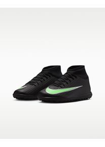 Fu&szlig;ballschuh Nike "Jr. Mercurial Superfly 11 Club", Kinder, Gr. 38,5, schwarz (schwarz, illusion gr&uuml;n, schwarz), Synthetik, Textil, Schuhe Fu&szlig;ballschuh, f&uuml;r harte Untergr&uuml;nde wie Asche, Turf und Kunstrasen