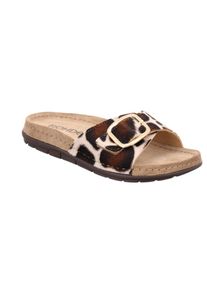 Pantolette Rohde "Rodigo Giraffe", Damen, Gr. 41, braun (mokka, creme), Textil, Schuhe Pantolette, Sommerschuh, Urlaubsschuh mit Kuhfell-Print