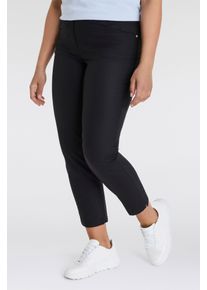 Chinohose KjBRAND "Betty Chino", Damen, Gr. 42, N-Gr, schwarz, Web, Obermaterial: 60% Baumwolle, 37% Polyamid, 3% Elasthan, bequem kn&ouml;chellang, Hosen Chinohose, mit Komfortbund