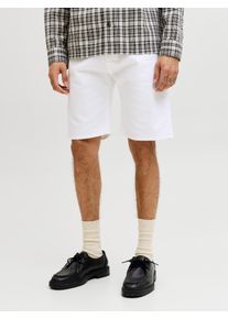 Jack & Jones Shorts JACK & JONES "JJIRICK JJORIGINAL SHORTS AT 999", Herren, Gr. M, N-Gr, wei&szlig; (wei&szlig; pack:optic wei&szlig;), Web, Obermaterial: 64% Baumwolle, 34% Polyester, 2% Elasthan, unifarben, regular fit knielang, Hosen Shorts