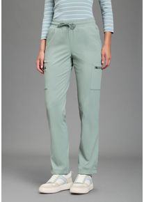 Funktionshose OCEAN SPORTSWEAR, Damen, Gr. 48, N-Gr, gr&uuml;n (salbeigr&uuml;n), Jersey, Obermaterial: 80% Polyamid, 20% Elasthan, unifarben, lang, Hosen Funktionshose, - Wanderhose mit praktischen Cargotaschen und verstellbarer Saumweite