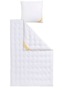 G&auml;nsedaunenbettdecke + Kopfkissen Balette "Aileen 2er Set", wei&szlig;, B/L: 135cm x 200cm Anzahl Teile 1, B/L: 80cm x 80cm Anzahl Teile 1, Bezug: Baumwolle F&uuml;llung: G&auml;nsedaune/-feder, leicht, Bettdecken Bezug: 100% Baumwolle. Kopfkissen Bezug: 100% Baumwolle. Bettdecken F&uuml;llung: 100% G&auml;nsedaunen. Kopfkissen F&uuml;llung: 85% G&auml;nsefeder, 15% G&auml;nsedaunen, Bettwaren-Sets, G&auml;nsedaunenbettdecke + Kopfkissen, 100