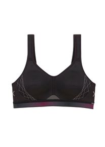 B&uuml;gel-BH triaction by Triumph "Triaction Cardio Flow P EX", Damen, Gr. 90, Cup F, schwarz, Single Jersey, Obermaterial: 57% Polyester, 28% Polyamid, 15% Elasthan, BHs B&uuml;gel-BH, extremer Halt, ohne B&uuml;gel, schnelltrocknend und atmungsaktiv