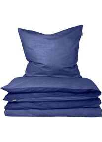 Wendebettw&auml;sche Schiesser "Doubleface aus weicher Baumwolle mit edlem Melangeeffekt", blau, B/L: 135cm x 200cm, 1 Stk., 1 Stk., Feinbiber, B/L: 80cm x 80cm, 2 Stk., Feinbiber, Obermaterial: 100% Baumwolle, Bettw&auml;sche, Wendebettw&auml;sche, ab Gr&ouml;&szlig;e 135x200 cm erh&auml;ltlich, Made in Green