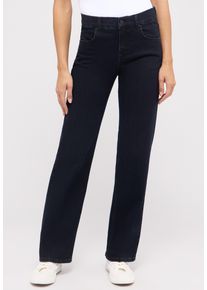 Stretch-Jeans Angels "LARA", Damen, Gr. 38, L&auml;nge 28, schwarz (night blau), Denim/Jeans, Obermaterial: 92% Baumwolle, 6% Polyester, 2% Elasthan, weit lang, Jeans Stretch-Jeans, weite Passform, aus Baumwollmischung, mit Metallrei&szlig;verschluss