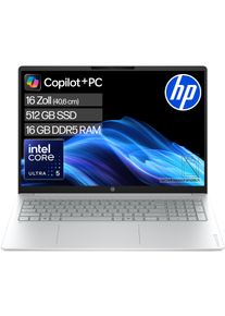 HP Notebook "OmniBook 3 16-bs0050ngx", glacier silber, 16 GB RAM 512 GB SSD, Ultra 5, Windows 11 Home, Notebooks, Notebook